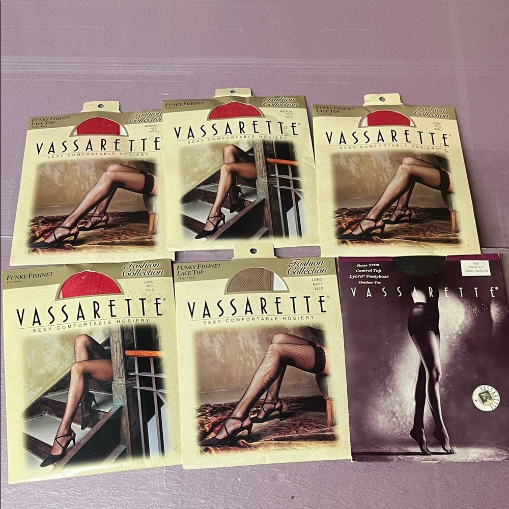 Vintage Lot of 6 Vassarette Sexy Pantyhose